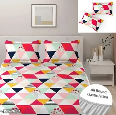 love all corner are Double bed elastic fitted bedsheet with 2 Pillow cover