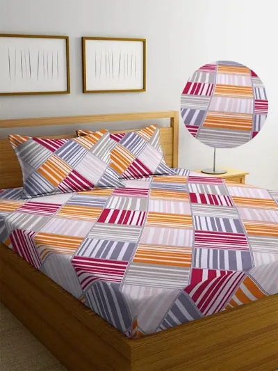 JASHAN Double bedsheet with 2 Pillow Cover 90x100 inches