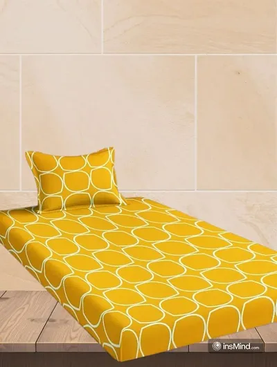 Printed Glace Cotton Single Bedsheet with Pillow Cover