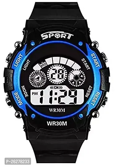 Stylish Black Rubber Analog And Digital Watches For Men-thumb0