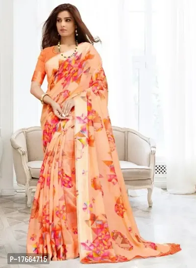 Fancy Chiffon Saree with Blouse Piece for Women