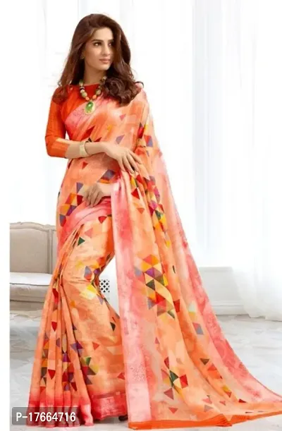 Fancy Chiffon Saree with Blouse Piece for Women-thumb0