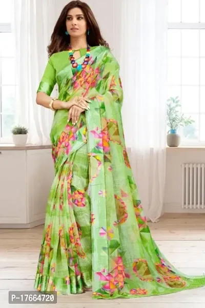 Fancy Chiffon Saree with Blouse Piece for Women-thumb0