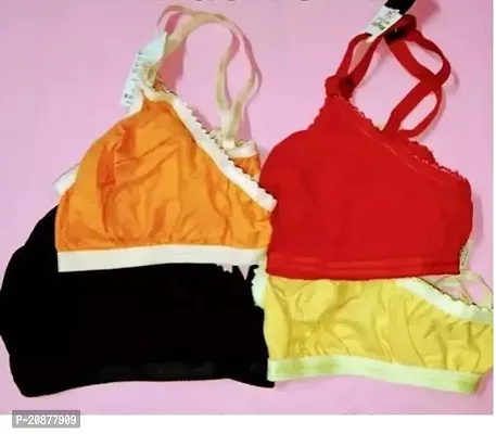 Stylish Multicoloured Cotton Solid Bras For Women Combo