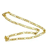 Men's 14k Solid Yellow Gold Figaro Chain Necklace - Gold chain, Figaro chains, real Gold chain (24 Inch)Water And Sweat Proof Jewelry-thumb2