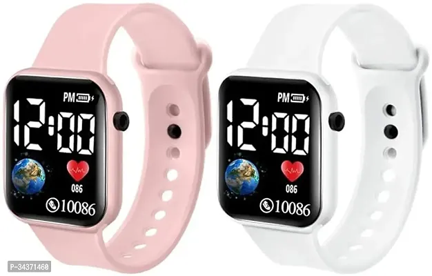 Ultra Digital Dial Waterproof Smart Design Led Display Kids Watch For Boys And Girls Pack Of 2