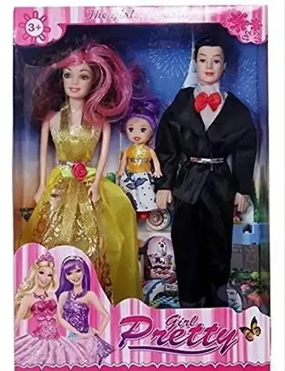 Pretty girl couple doll with cute baby