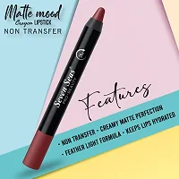 Seven Seas  Matte Mood Non Transfer Crayon Lipstick (Flaming Red 3.5g)-thumb2