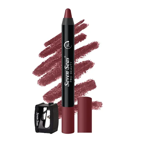 Seven Seas Non Transfer Crayon Lipstick Bold and Silky Matte Finish Lipstick, Lasts Up to 24 hours | Lipstick Matte Finish | Waterproof | Won't Smudge Won't Budge Lip Crayon lipstick