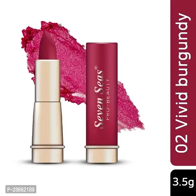 Seven Seas Stay Classy Lipstick Matte Full Coverage Long Lasting Lipstick | Smooth Application | Transferproof  Smudge Proof | Highly Pigemented Lipstick for Women (Vivid Burgundy 3.5g )-thumb0