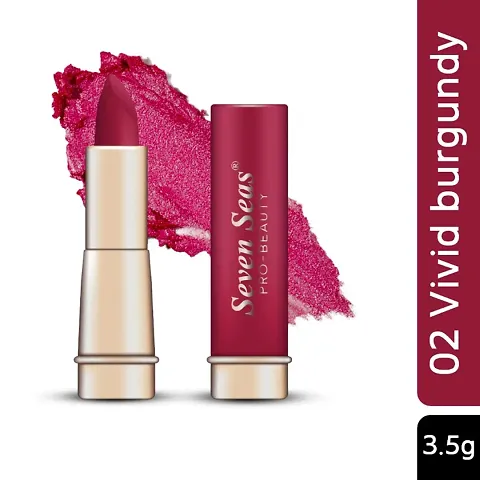 Seven Seas Stay Classy Lipstick Matte Full Coverage Long Lasting Lipstick | Smooth Application | Transferproof  Smudge Proof | Highly Pigemented Lipstick for Women (Vivid Burgundy 3.5g )