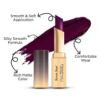 Seven Seas Long Lasting | Matte Finish | Longwear | Matte With You Lipstick (Dark Burgundy 3.5g)-thumb1