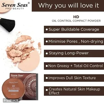 Seven Seas HD Oil Control 2 in 1 Matte Compact Powder (Natural)-thumb2