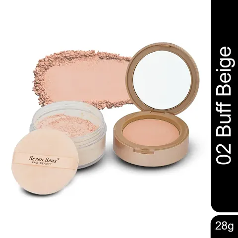 Seven Seas Weightless Stay Matte 2 in 1 Loose Powder  Compact Powder SPF -15 (Buff Beige)