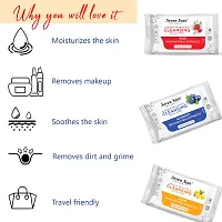 Seven Seas Makeup Remover  Cleansing Facial Wipes Pack Of 03(Lemon,Rose,Blueberry)-thumb1