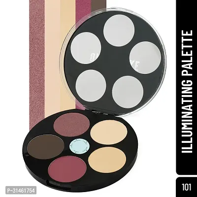 One Stroke Illuminating Palette With 5 Ultra Professional Eyeshadow Colors 1 Highlighter 2 Compact 3 Concealer 4 Blusher 5 Contour