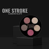 One Stroke Illuminating Palette With 5 Ultra Professional Eyeshadow Colors 1 Highlighter 2 Compact 3 Concealer 4 Blusher 5 Contour-thumb1