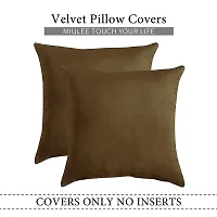 SHENKY Velvet Cushion Cover Set of 2 - 16" x 16" - Chocolate - Soft Pillow Covers Set Cushion Case for Sofa Bedroom Livingroom Chair Car-thumb4