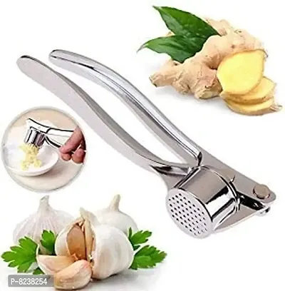 SHENKY Stainless Steel Multi-Function Manual Garlic Crusher Presser Portable Ginger Press Mincer Grinding Squeeze Slicer Chopper Cutter for Kitchen