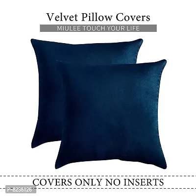 SHENKY Velvet Cushion Cover Set of 2 - 16" x 16" - Chocolate - Soft Pillow Covers Set Cushion Case for Sofa Bedroom Livingroom Chair Car-thumb5