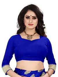 Shenky Banarasi cota silk jacquard saree with Blouse (Royal Blue)-thumb3