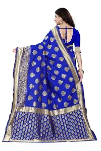 Shenky Banarasi cota silk jacquard saree with Blouse (Royal Blue)-thumb2