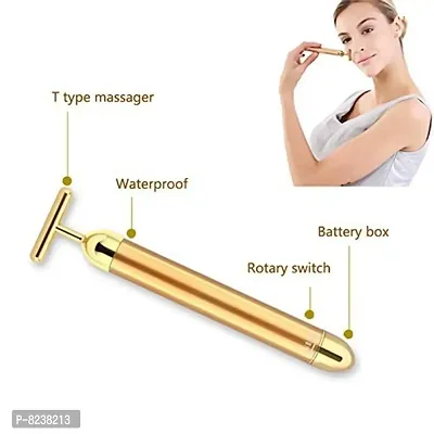 SHENKY 24K Golden T Shape Electric Anti Aging Facial Skin Tightening Roller MassagerGolden-thumb4