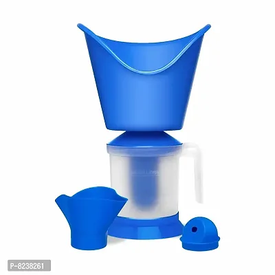 SHENKY Face, Nose, and Cough Steamer 3 in 1 Plastic Steam Vaporizer, Nozzle Inhaler, Facial Sauna, and Facial Steamer Machine for Adults and Kids (Blue)