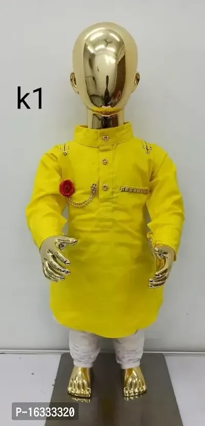 Yellow kurta pyjama-thumb0