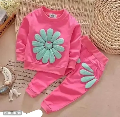 Pink colour cotton clothing set for baby girl-thumb0