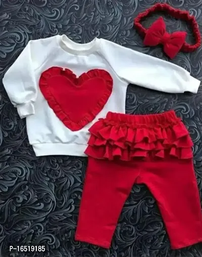 White and red girls clothing set for baby girl
