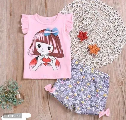 TRENDING PRINTED TOP WITH SHORTS FOR BABY GIRL