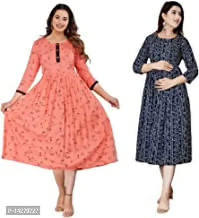 Classic Rayon Printed Kurti | Maternity Kurti For Women Pack Of 2