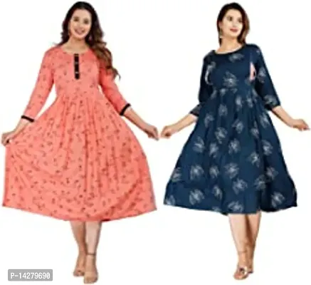 Classic Rayon Printed Kurti | Maternity Kurti For Women Pack Of 2