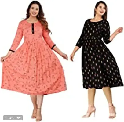 Classic Rayon Printed Kurti | Maternity Kurti For Women Pack Of 2