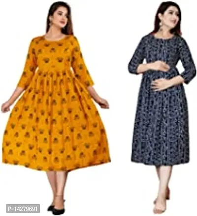 Classic Rayon Printed Kurti | Maternity Kurti For Women Pack Of 2-thumb0