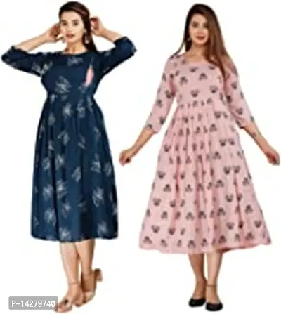 Classic Rayon Printed Kurti | Maternity Kurti For Women Pack Of 2