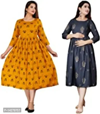 Classic Rayon Printed Kurti | Maternity Kurti For Women Pack Of 2