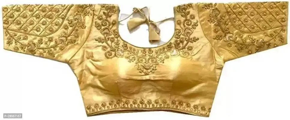 Reliable Golden Cotton Silk  Unstitched Blouses For Women
