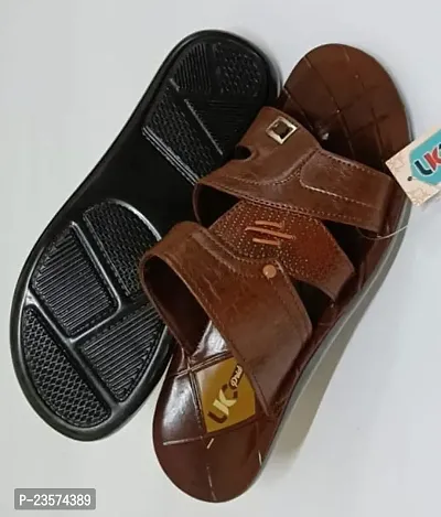 Stylish Leather Slippers For Men-thumb0