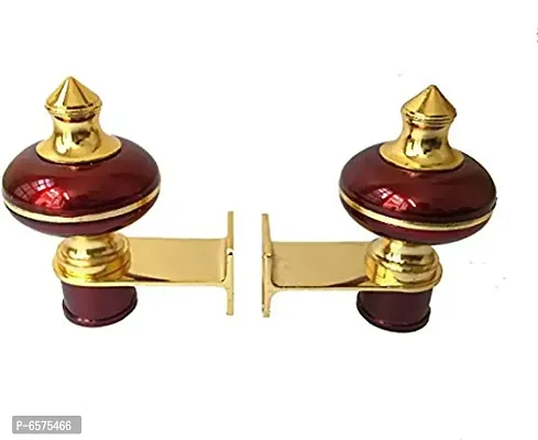 Sun Shield Zinc Alloy Antique Mandir Wine Gold Finish Curtain Bracket Window Curtains Holder Support for Window and Door Fitting- 1 Inch, Maroon, 1 Set , 2 Pieces-thumb3