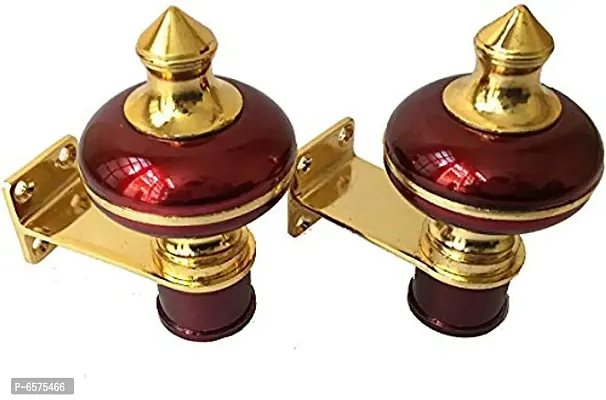 Sun Shield Zinc Alloy Antique Mandir Wine Gold Finish Curtain Bracket Window Curtains Holder Support for Window and Door Fitting- 1 Inch, Maroon, 1 Set , 2 Pieces-thumb2
