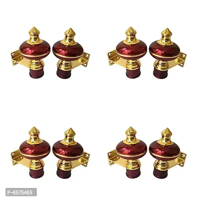 Sun Shield Zinc Alloy Antique Mandir Wine Gold Finish Curtain Bracket Window Curtains Holder Support for Window and Door Fitting- 1 Inch, Maroon, 4 Set ,8 Pieces