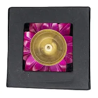 DecorDepo Brass Classic Diya For Pooja Oil Lamp Lotus Shape - Diya for Diwali Decoration  Diwali Gift, Pink , Set of 1-thumb3