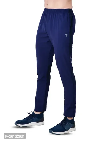 Classic Polyester Spandex Solid Track Pants for Men