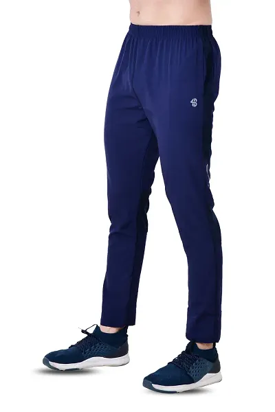 Classic Polyester Blend Solid Track Pants For Men