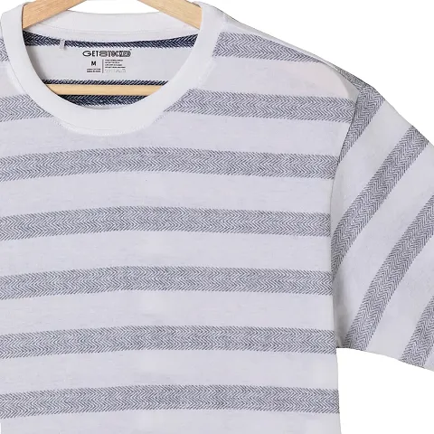 Striped Men T-Shirt (white blue)