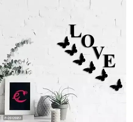 Love 4 Birds Tree Black, 6 Black Heart Wall Decoration-thumb0