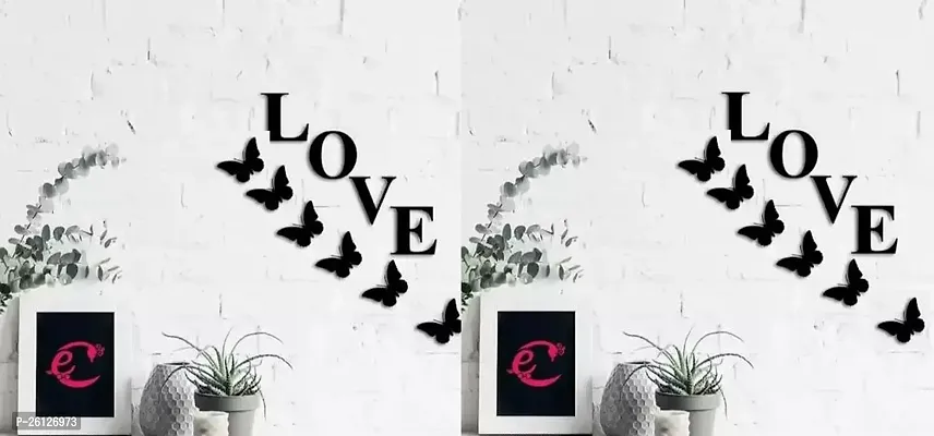 Love 4Birds Tree Black Pack Of 2, 6 Black Heart Wall Decoration