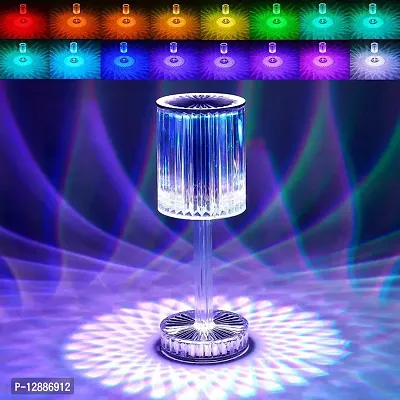 Dimmble 16 Color Changing RGB Touch Lamp,Rechargeable Diamond Table Lamp for Bedroom Table Lamp
